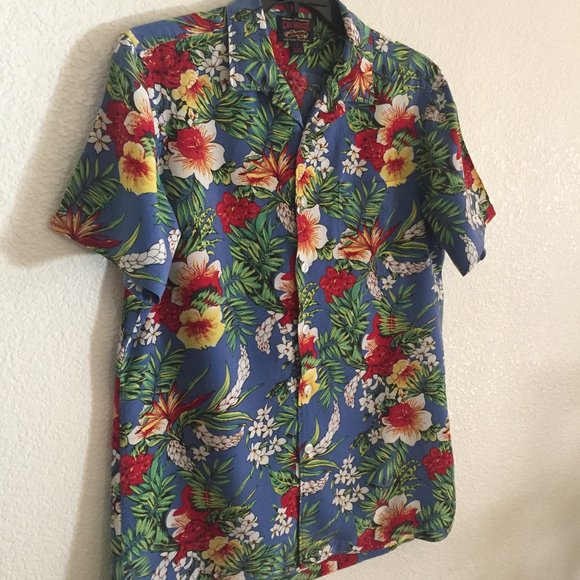 Men's CREMIEUX Hawaiian Single Pocket Button Down Shirt - Picture 4 of 15